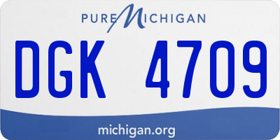 MI license plate DGK4709