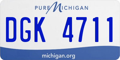 MI license plate DGK4711