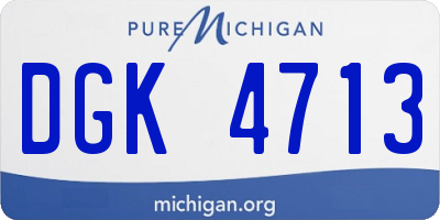 MI license plate DGK4713