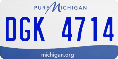 MI license plate DGK4714