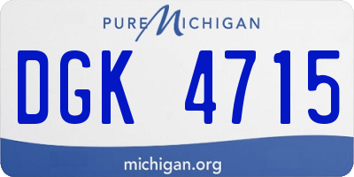 MI license plate DGK4715