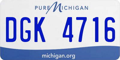 MI license plate DGK4716