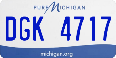 MI license plate DGK4717