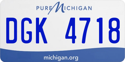 MI license plate DGK4718