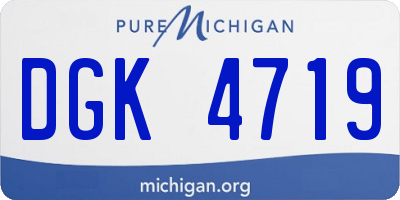 MI license plate DGK4719