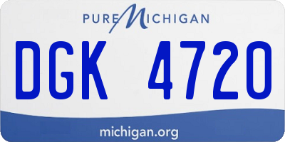 MI license plate DGK4720