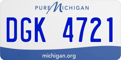 MI license plate DGK4721