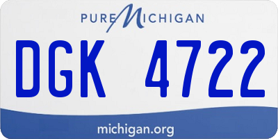 MI license plate DGK4722