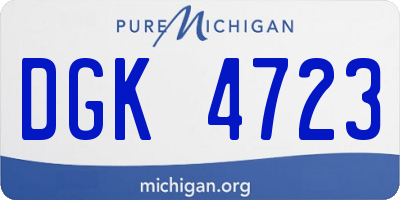 MI license plate DGK4723