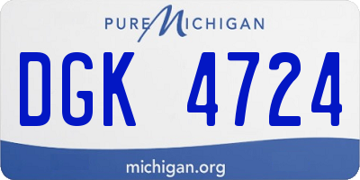 MI license plate DGK4724
