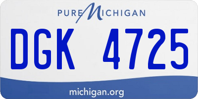 MI license plate DGK4725