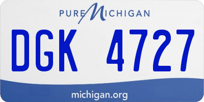 MI license plate DGK4727