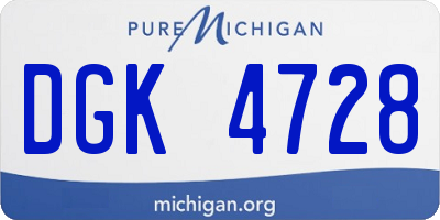 MI license plate DGK4728