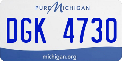 MI license plate DGK4730