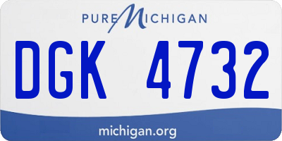 MI license plate DGK4732