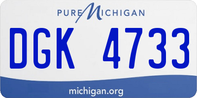 MI license plate DGK4733