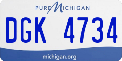 MI license plate DGK4734