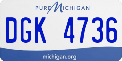 MI license plate DGK4736