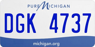 MI license plate DGK4737