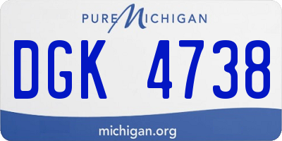 MI license plate DGK4738
