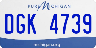 MI license plate DGK4739