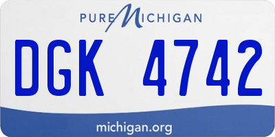 MI license plate DGK4742
