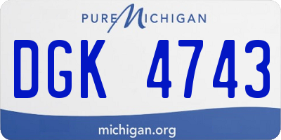 MI license plate DGK4743