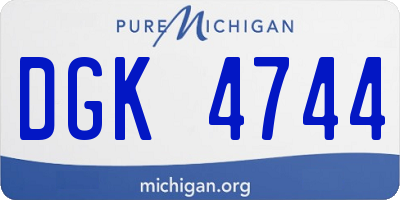 MI license plate DGK4744