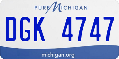 MI license plate DGK4747