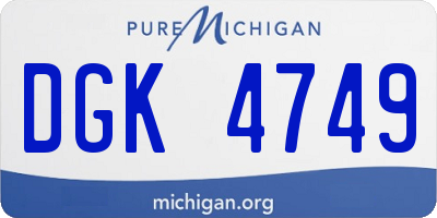 MI license plate DGK4749