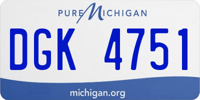 MI license plate DGK4751