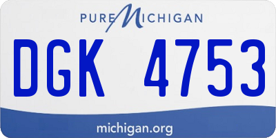 MI license plate DGK4753
