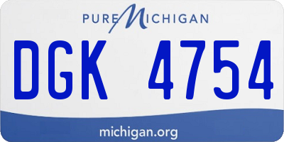 MI license plate DGK4754