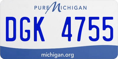 MI license plate DGK4755