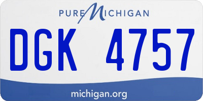 MI license plate DGK4757