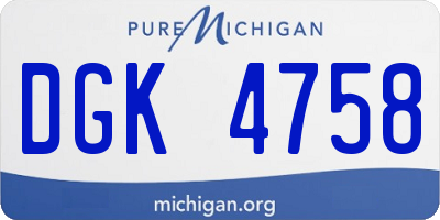 MI license plate DGK4758