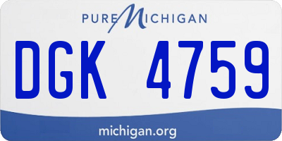 MI license plate DGK4759