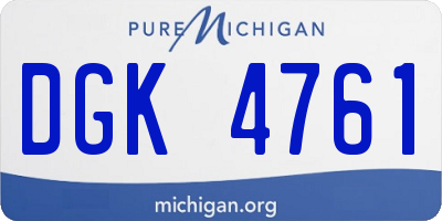 MI license plate DGK4761