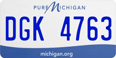 MI license plate DGK4763