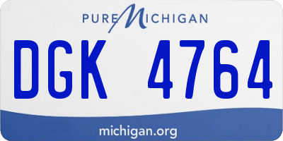 MI license plate DGK4764