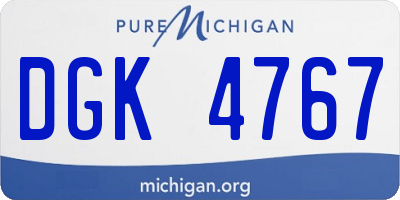 MI license plate DGK4767