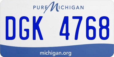 MI license plate DGK4768