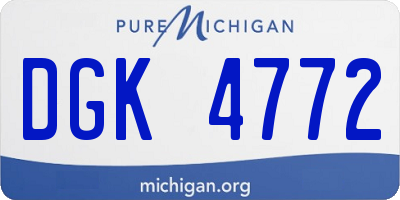 MI license plate DGK4772