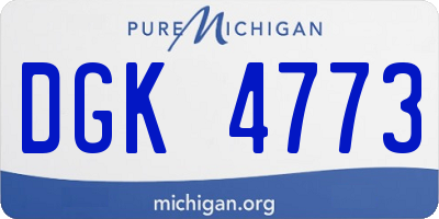 MI license plate DGK4773