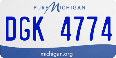 MI license plate DGK4774