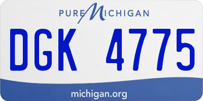 MI license plate DGK4775