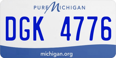 MI license plate DGK4776
