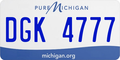 MI license plate DGK4777