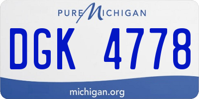 MI license plate DGK4778
