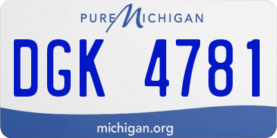 MI license plate DGK4781